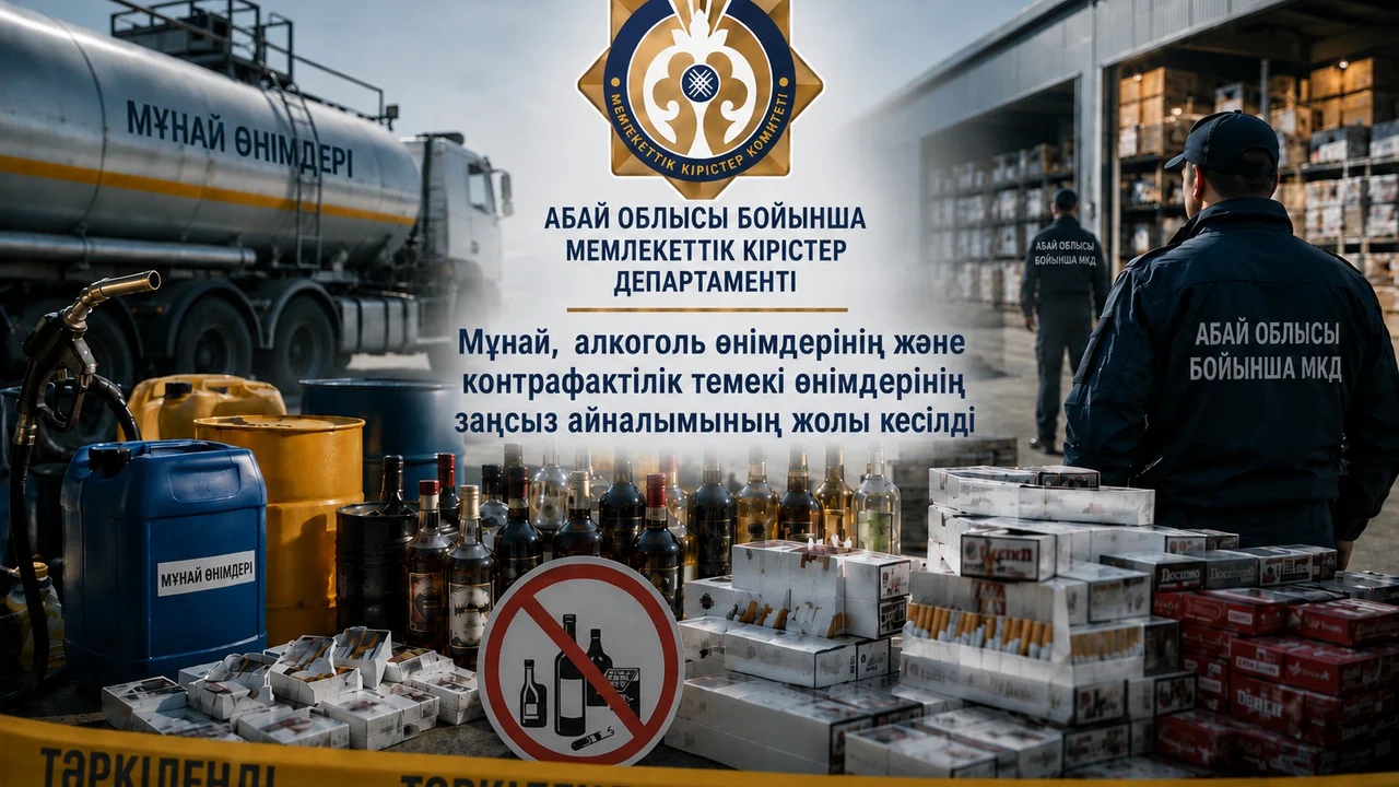 Абай облысы бойынша Мемлекеттік кірістер департаменті көлеңкелі нарыққа соққы берді: мұнай өнімдері мен алкогольдің ірі көлемдегі заңсыз айналымының жолы кесілді