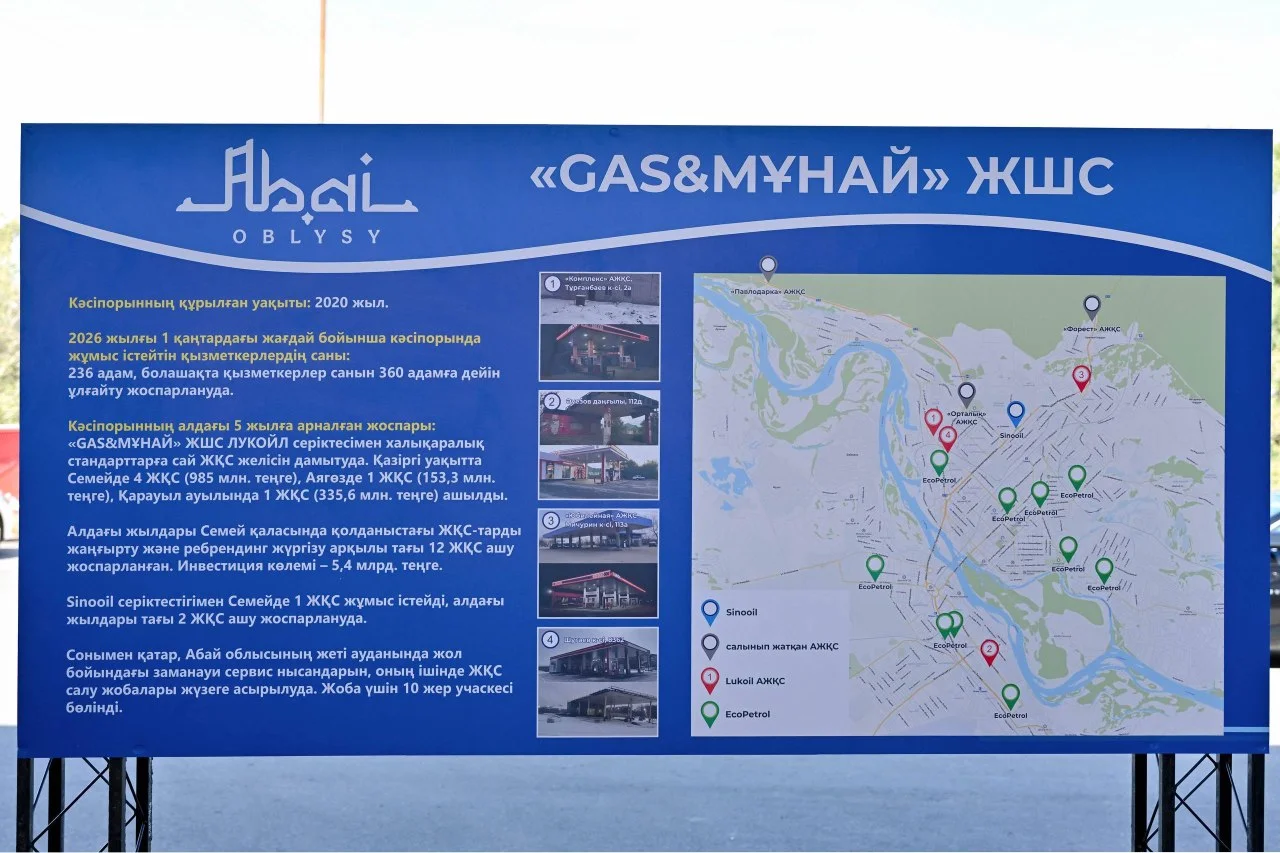 В области Абай откроют 12 автозаправочных станций