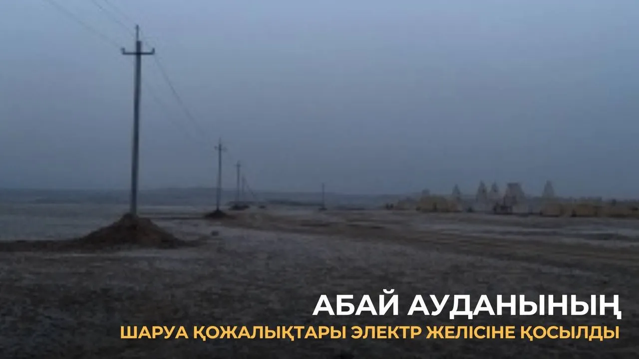 Абай ауданының шаруа қожалықтары электр желісіне қосылды