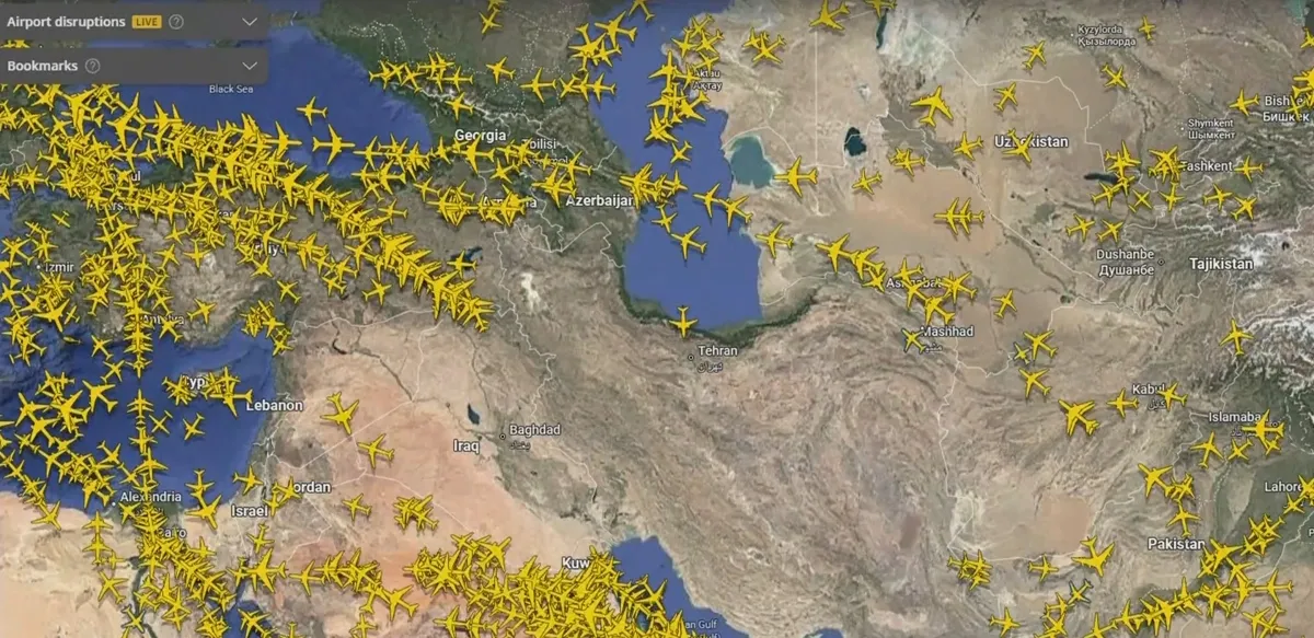 Әуе кеңістігі жабылғаннан кейін ұшақтар Иранды айналып өтуге мәжбүр   